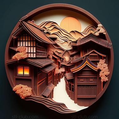 3D model Takayama in Japan (STL)